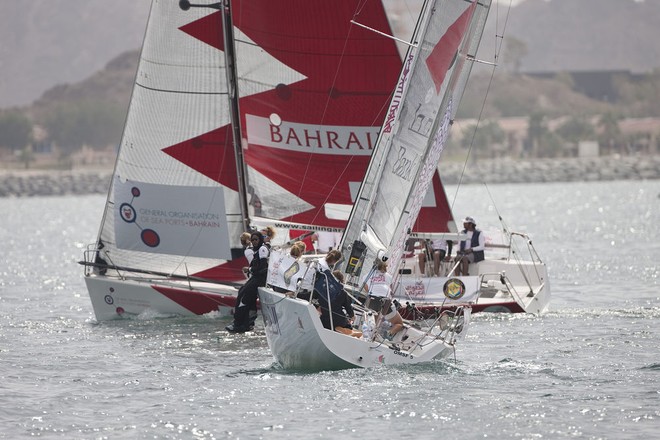 Al Thuraya BankMuscat and Team Bahrain. Sailing Arabia the Tour 2012. Leg 5 from Dibba - Mussanah. Oman © Lloyd Images http://lloydimagesgallery.photoshelter.com/